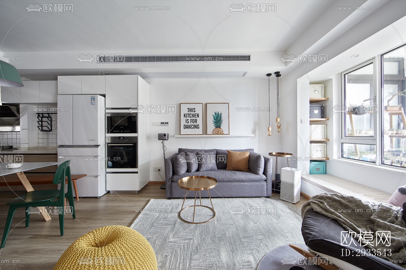 北欧公寓效果图下载（渲染图2）