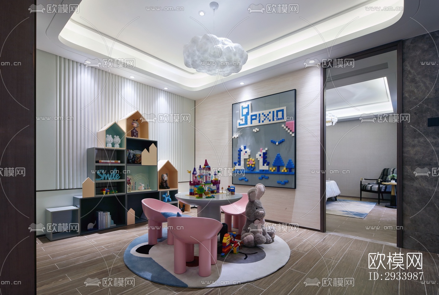 新中式别墅效果图下载（渲染图8）