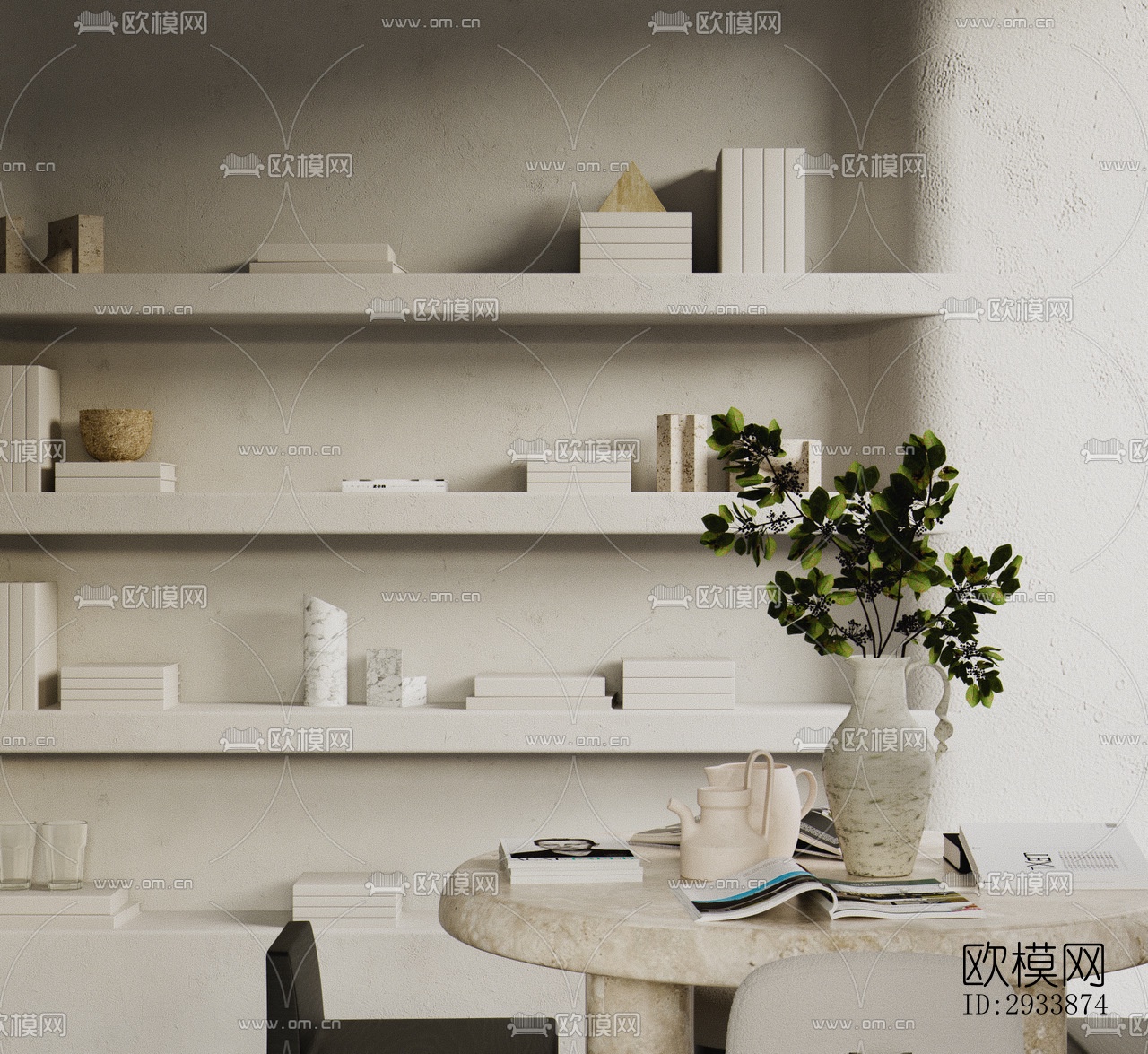 侘寂别墅效果图下载（渲染图6）