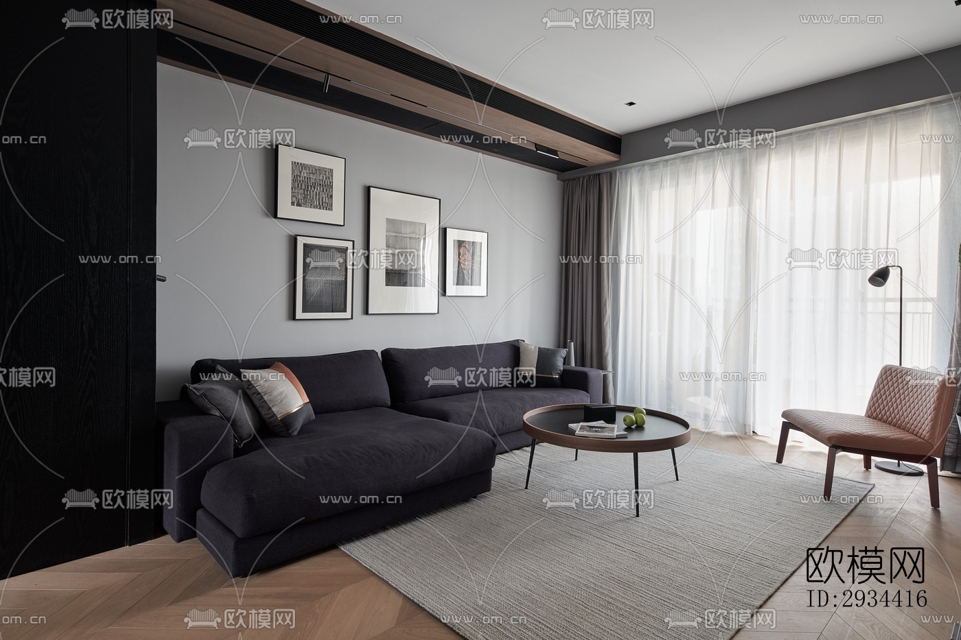 北欧平层效果图下载（渲染图1）