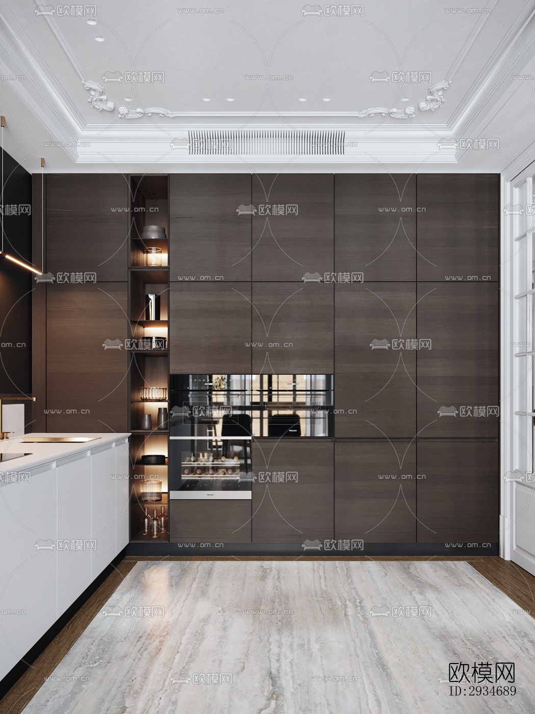 欧式平层效果图下载（渲染图3）