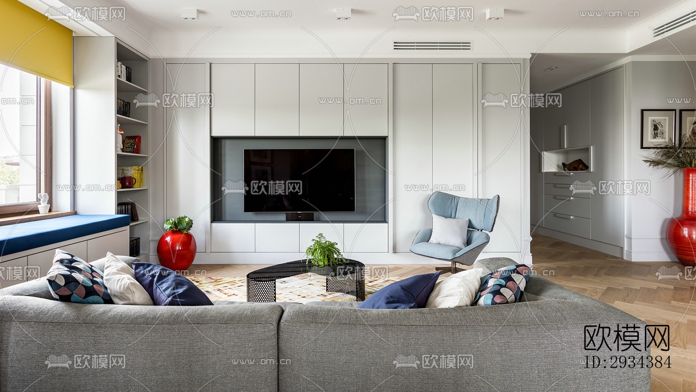 北欧平层效果图下载（渲染图6）