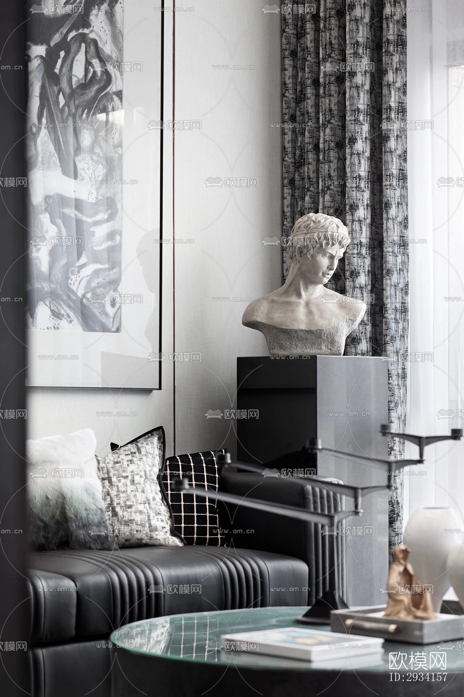 高级灰别墅效果图下载（渲染图13）