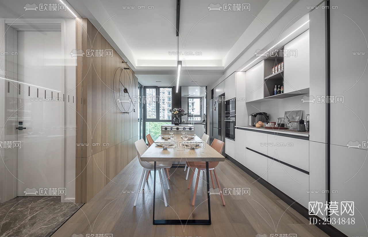 现代平层效果图下载（渲染图16）