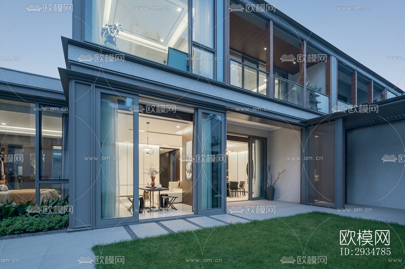 现代平层效果图下载（渲染图11）