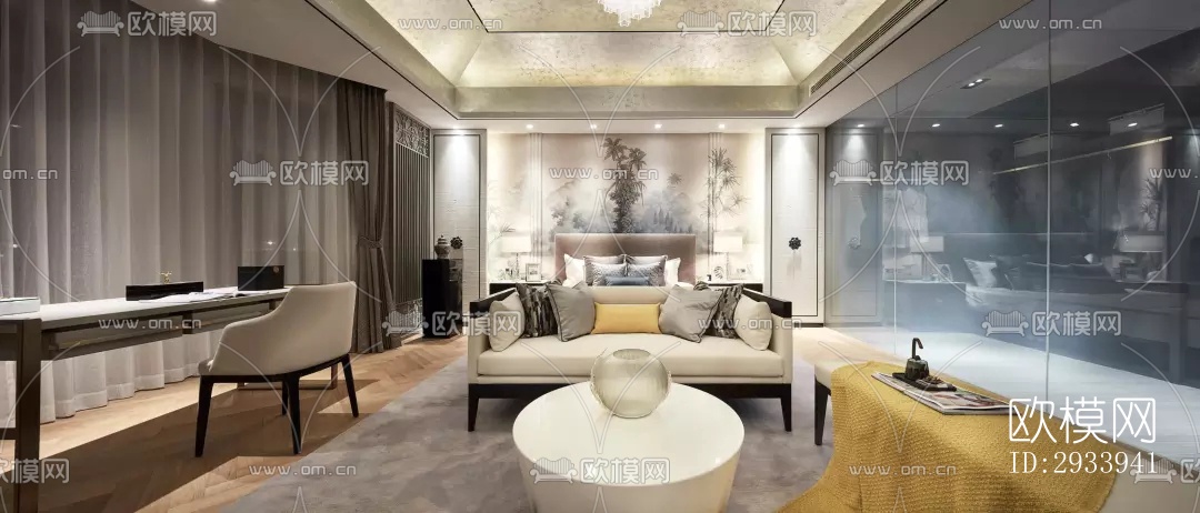 新中式别墅效果图下载（渲染图11）