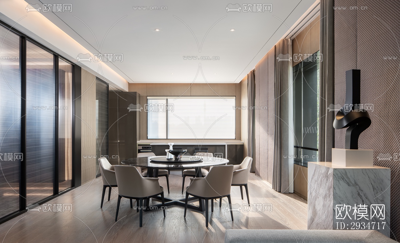 现代平层效果图下载（渲染图8）