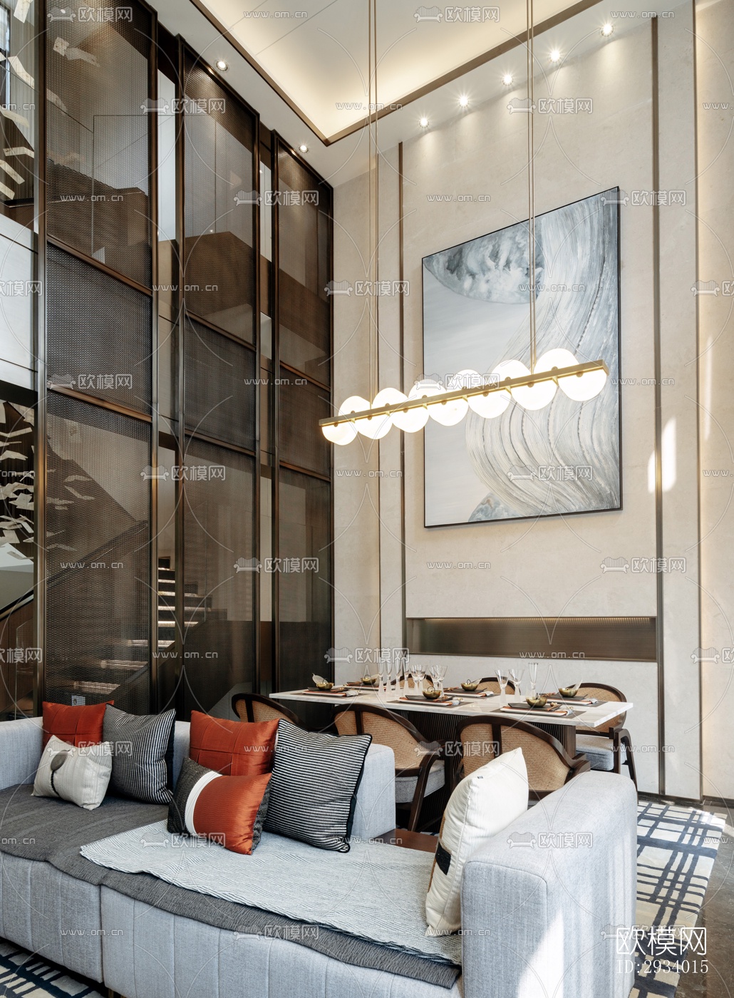 新中式别墅效果图下载（渲染图6）