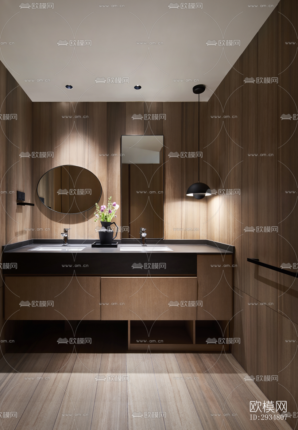 现代平层效果图下载（渲染图20）