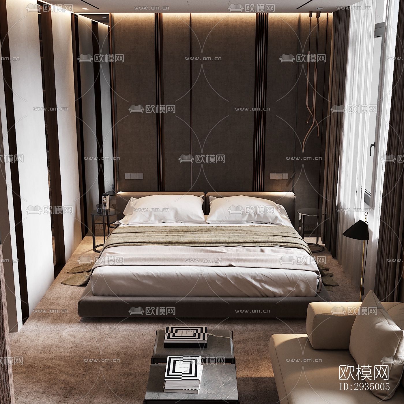 现代平层效果图下载（渲染图9）