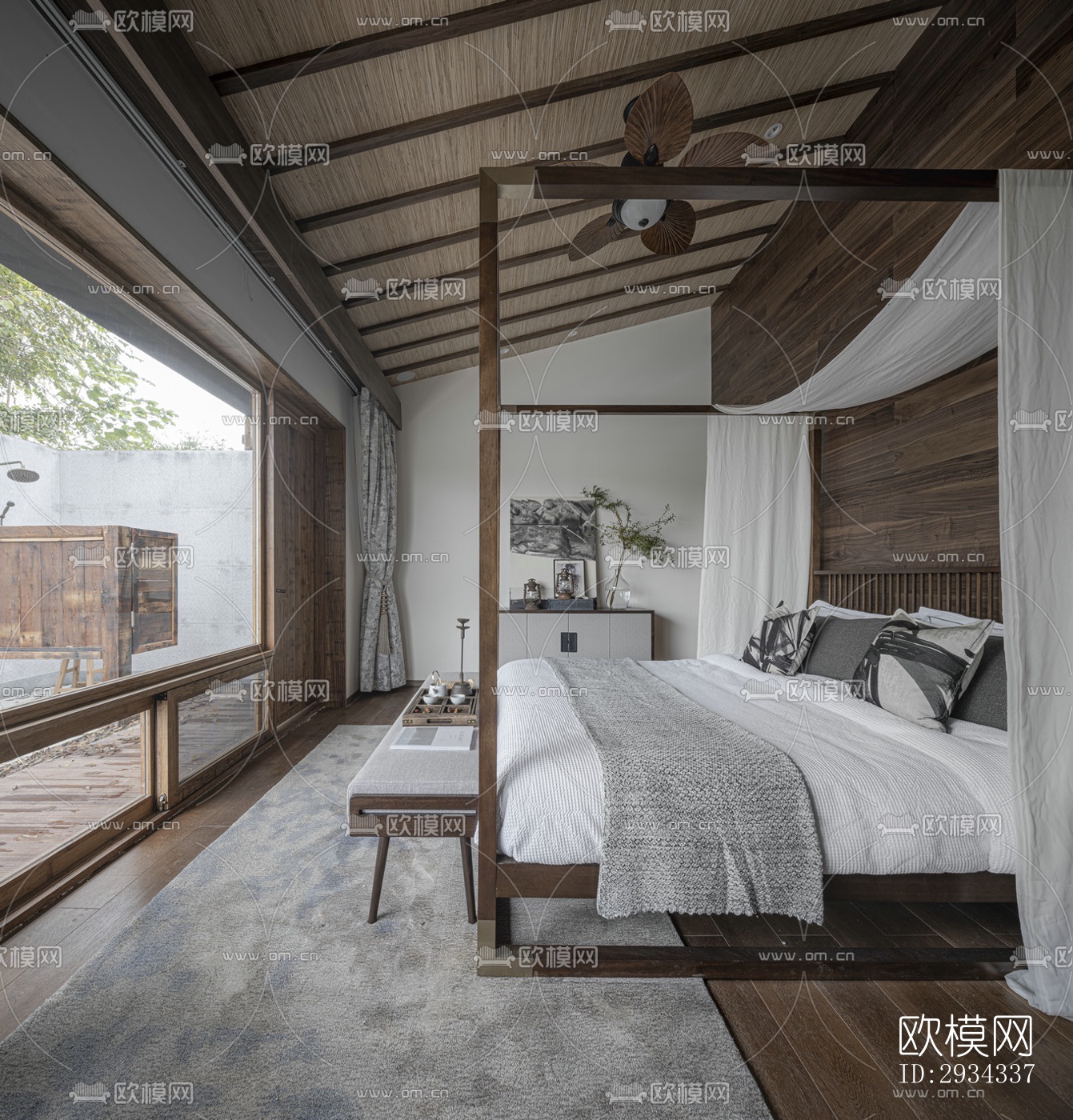 中式平层效果图下载（渲染图5）