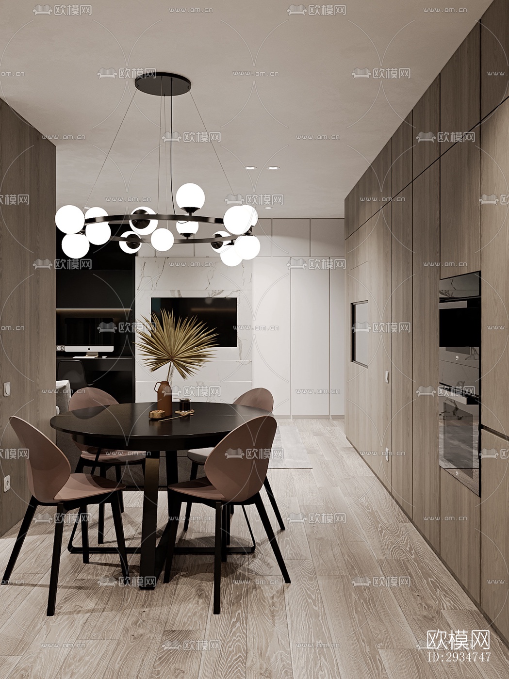 现代平层效果图下载（渲染图10）