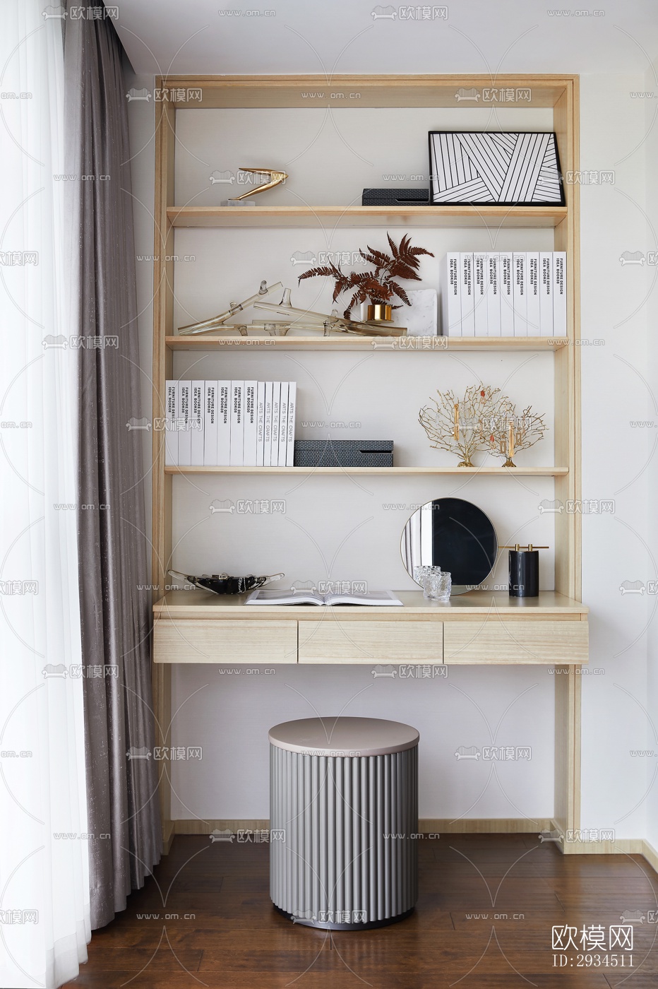 新中式平层效果图下载（渲染图6）