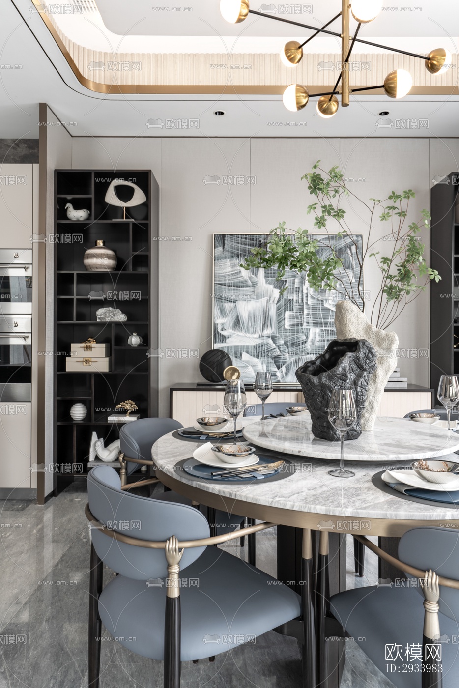 新中式别墅效果图下载（渲染图2）