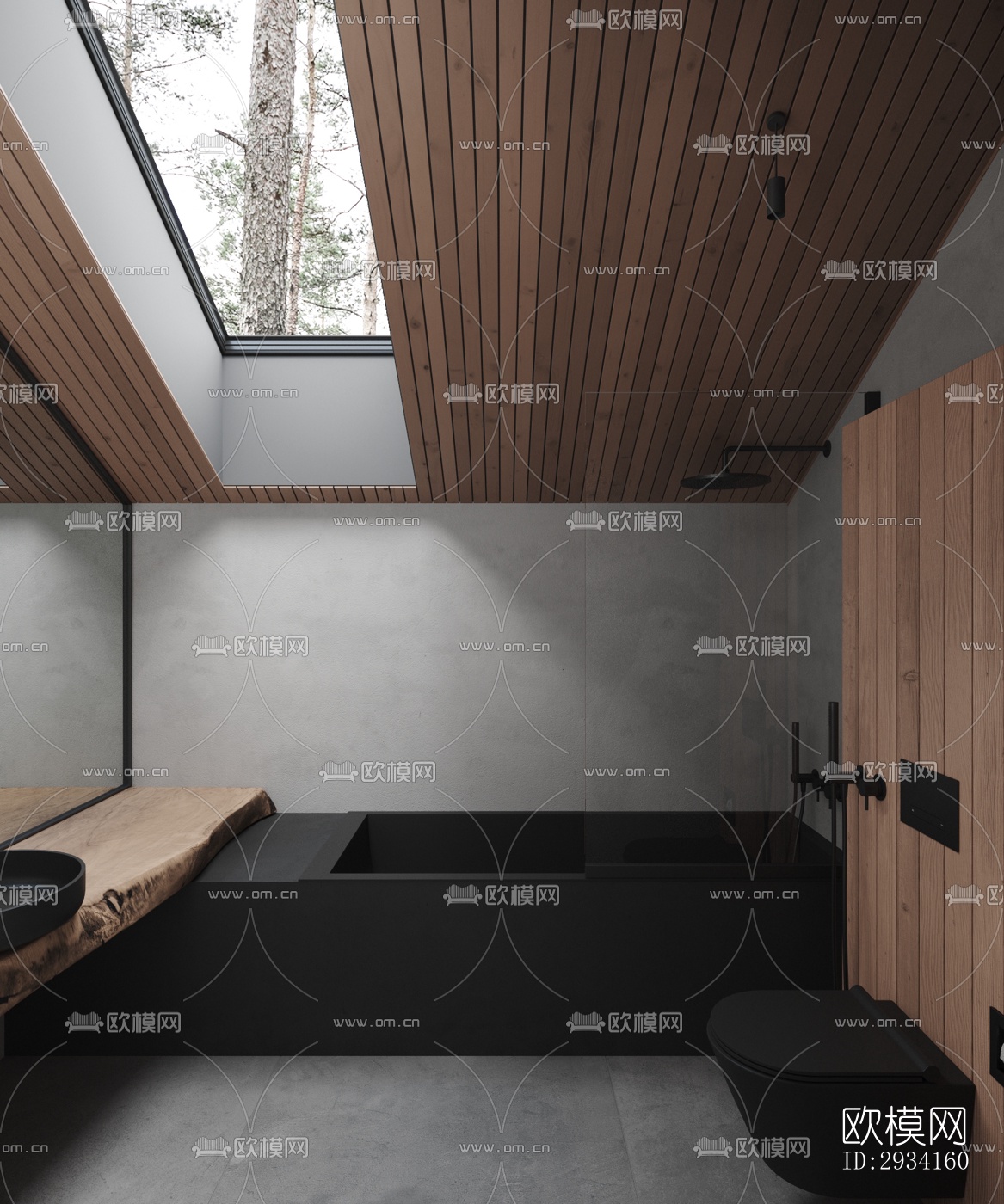 高级灰别墅效果图下载（渲染图11）