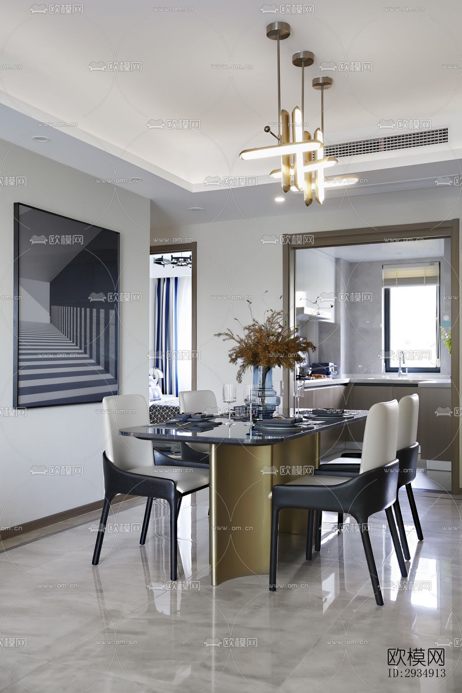 现代平层效果图下载（渲染图7）