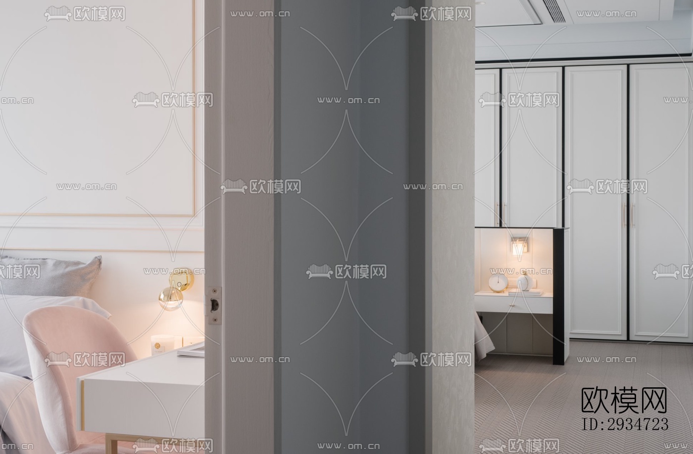 现代平层效果图下载（渲染图15）