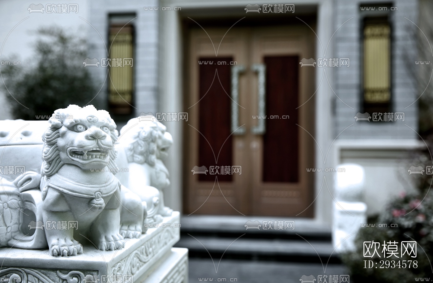 新中式平层效果图下载（渲染图11）