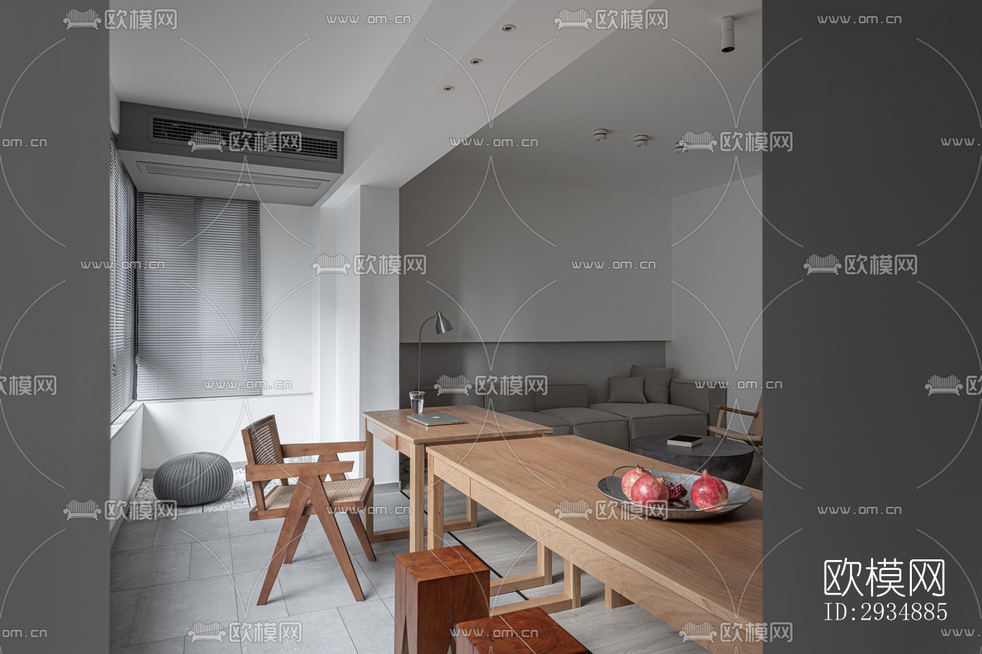 现代平层效果图下载（渲染图17）