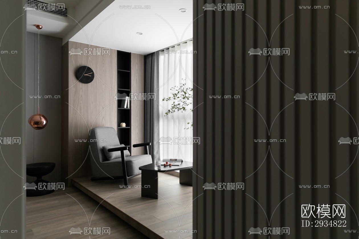 现代平层效果图下载（渲染图2）