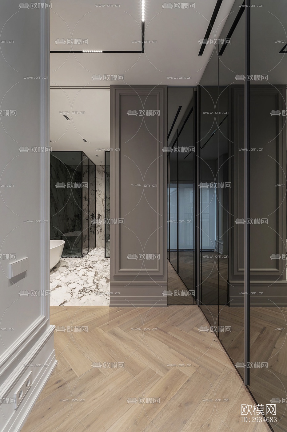 欧式平层效果图下载（渲染图14）