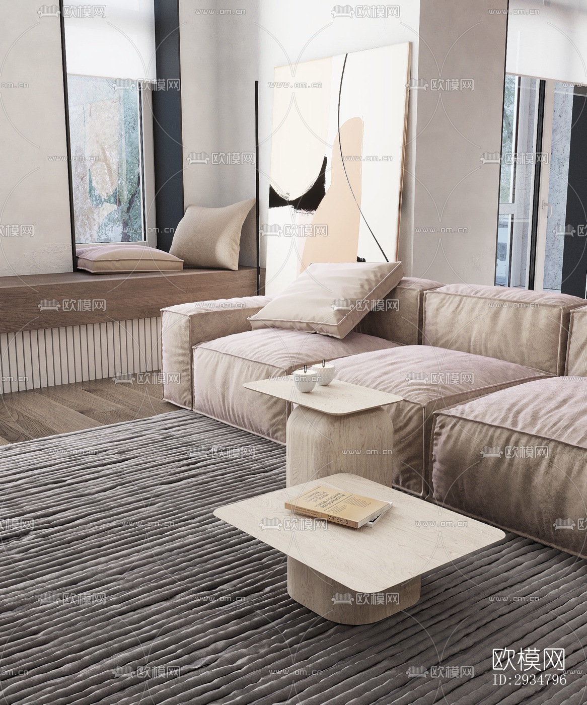 现代平层效果图下载（渲染图19）