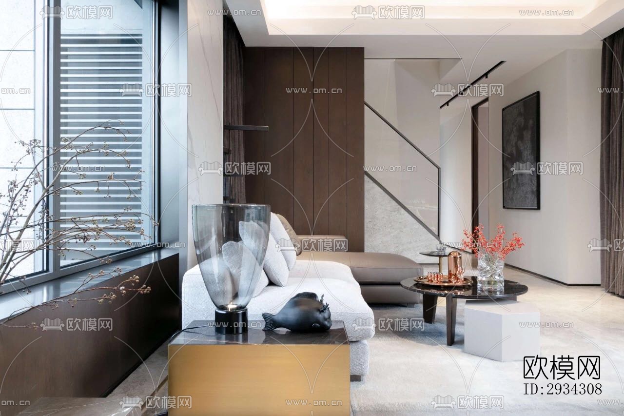 现代复式效果图下载（渲染图2）