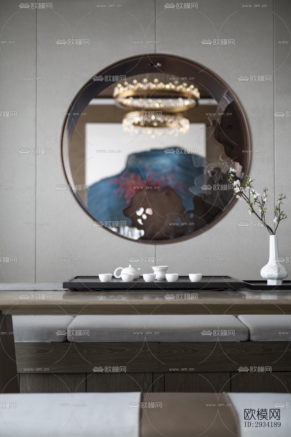 新中式复式效果图下载（渲染图9）