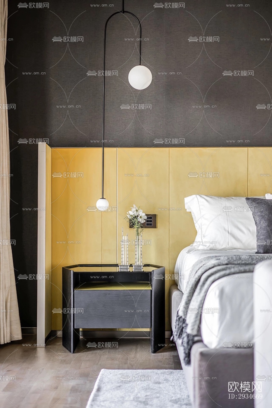 新中式平层效果图下载（渲染图13）