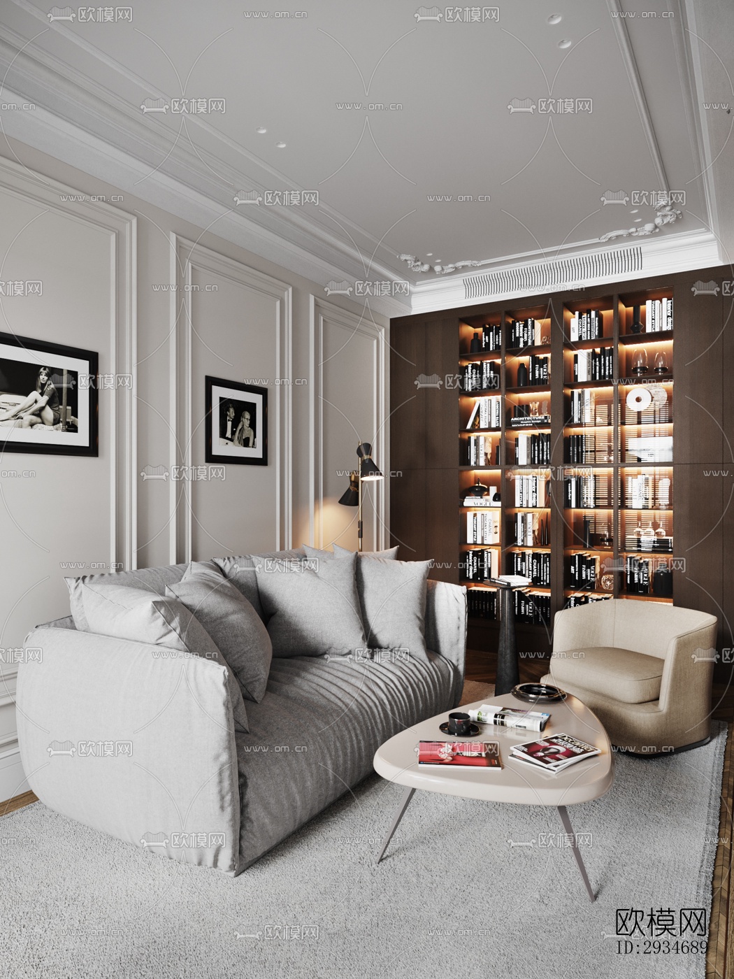 欧式平层效果图下载（渲染图12）