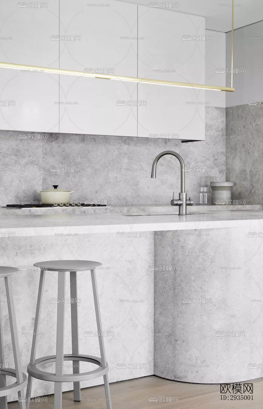 现代平层效果图下载（渲染图4）