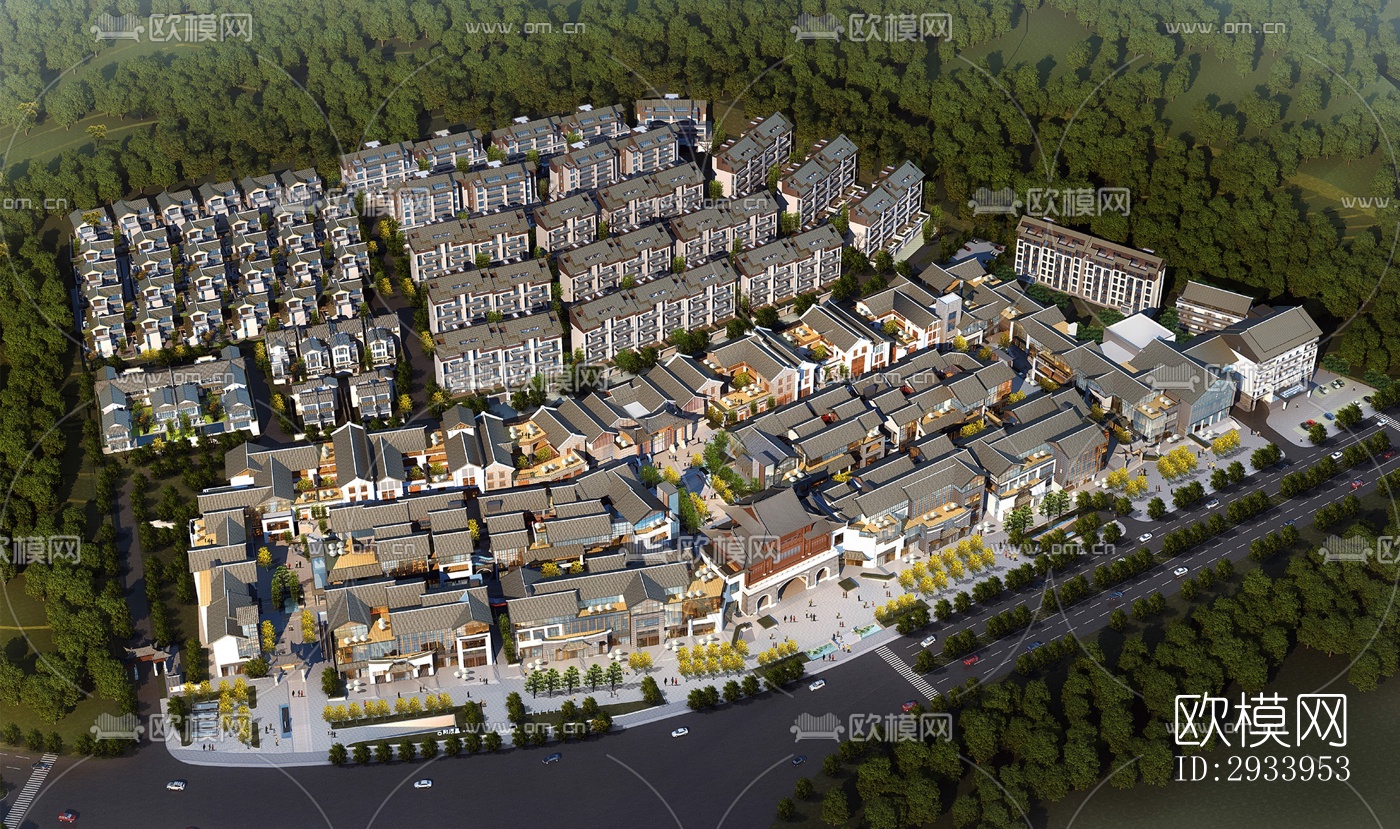 新中式别墅效果图下载（渲染图3）