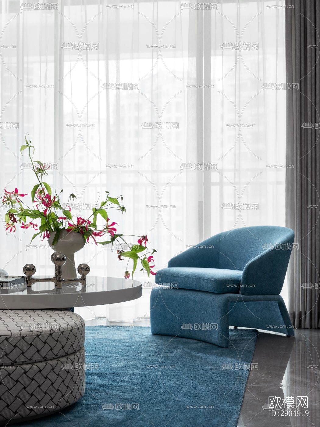 现代平层效果图下载（渲染图17）