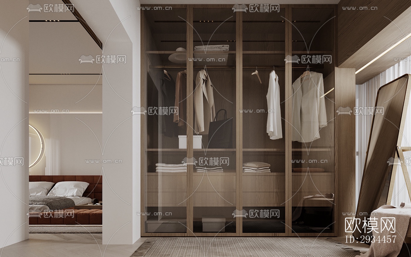 奶油风平层效果图下载（渲染图14）