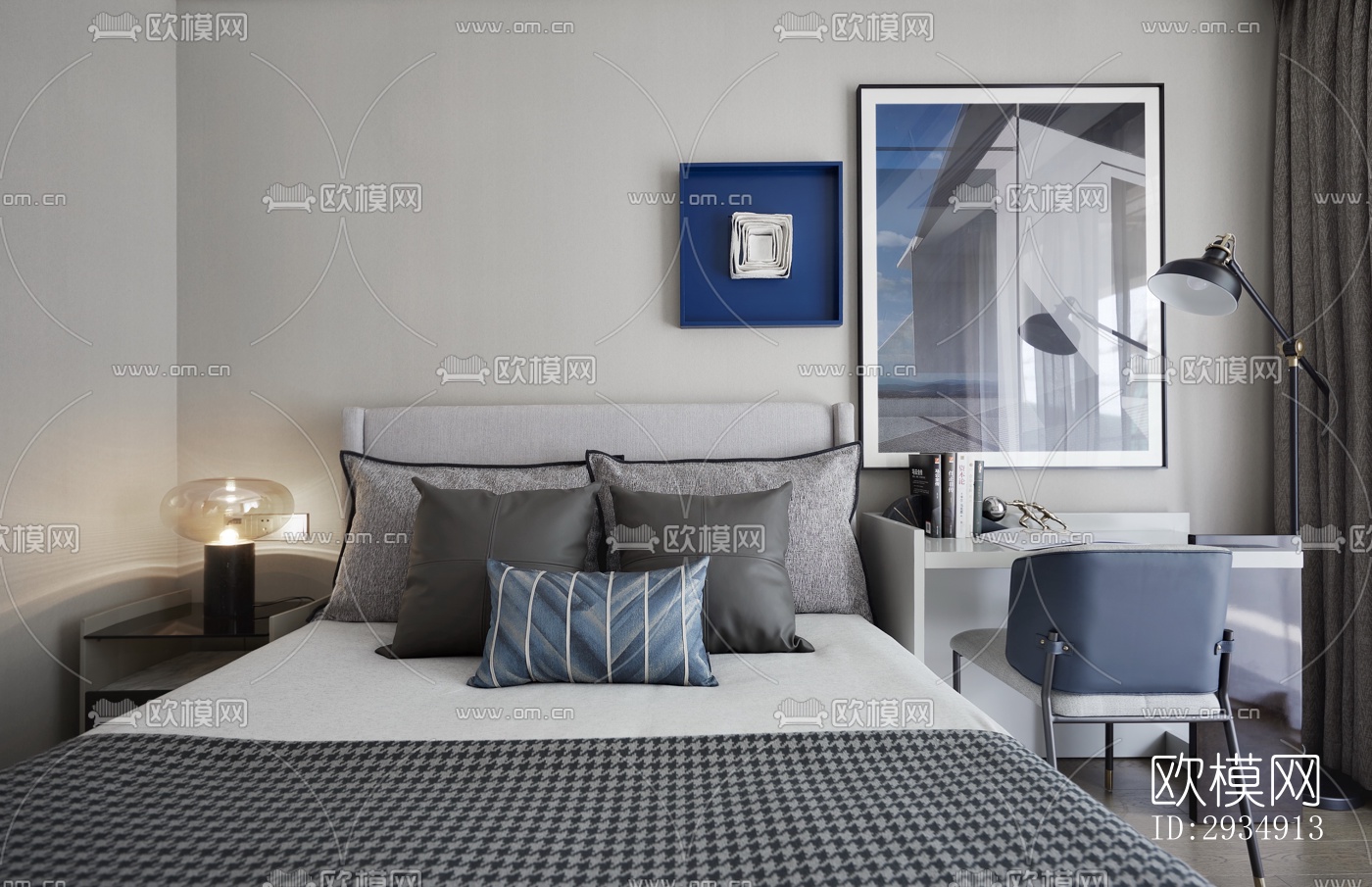 现代平层效果图下载（渲染图3）