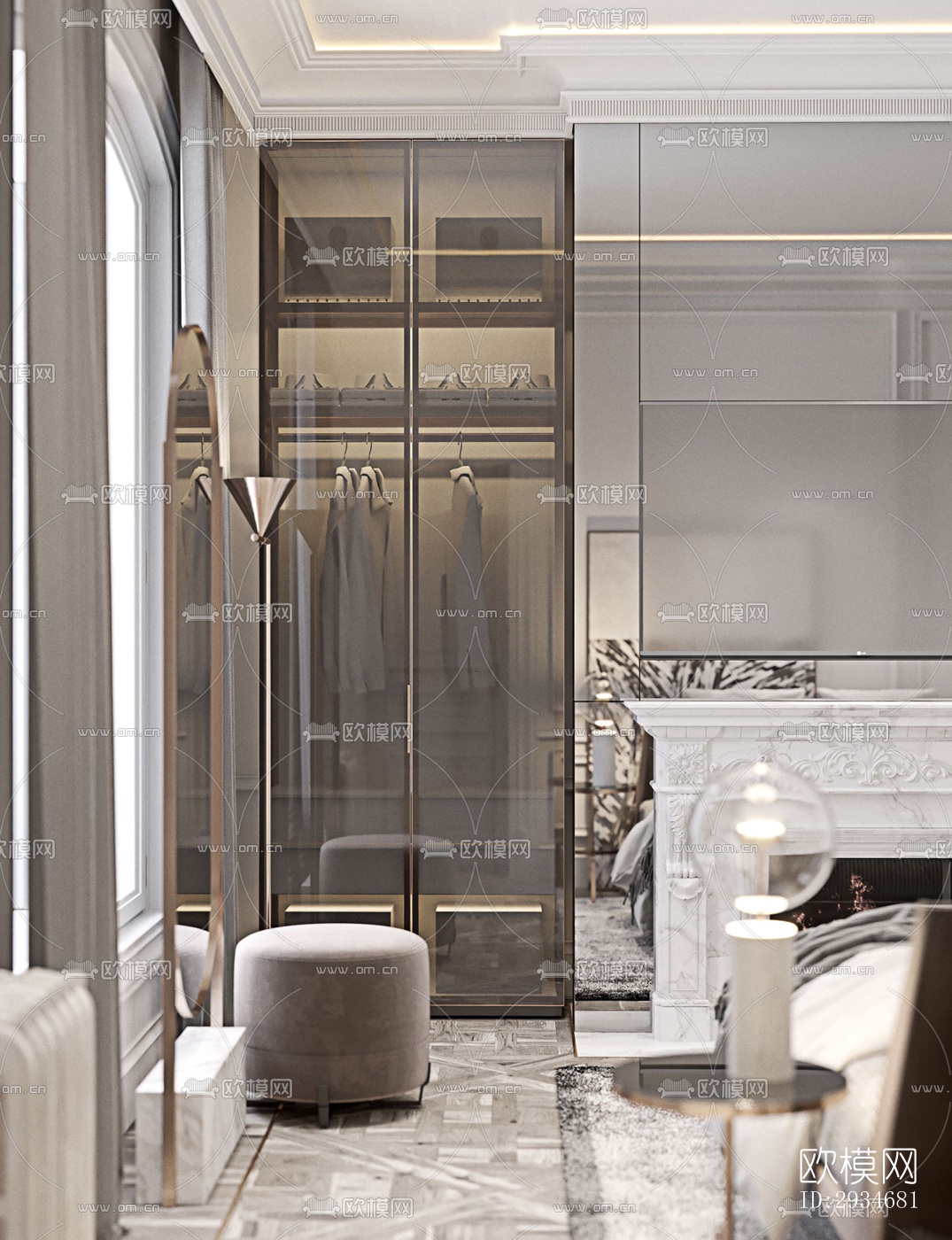 欧式平层效果图下载（渲染图17）