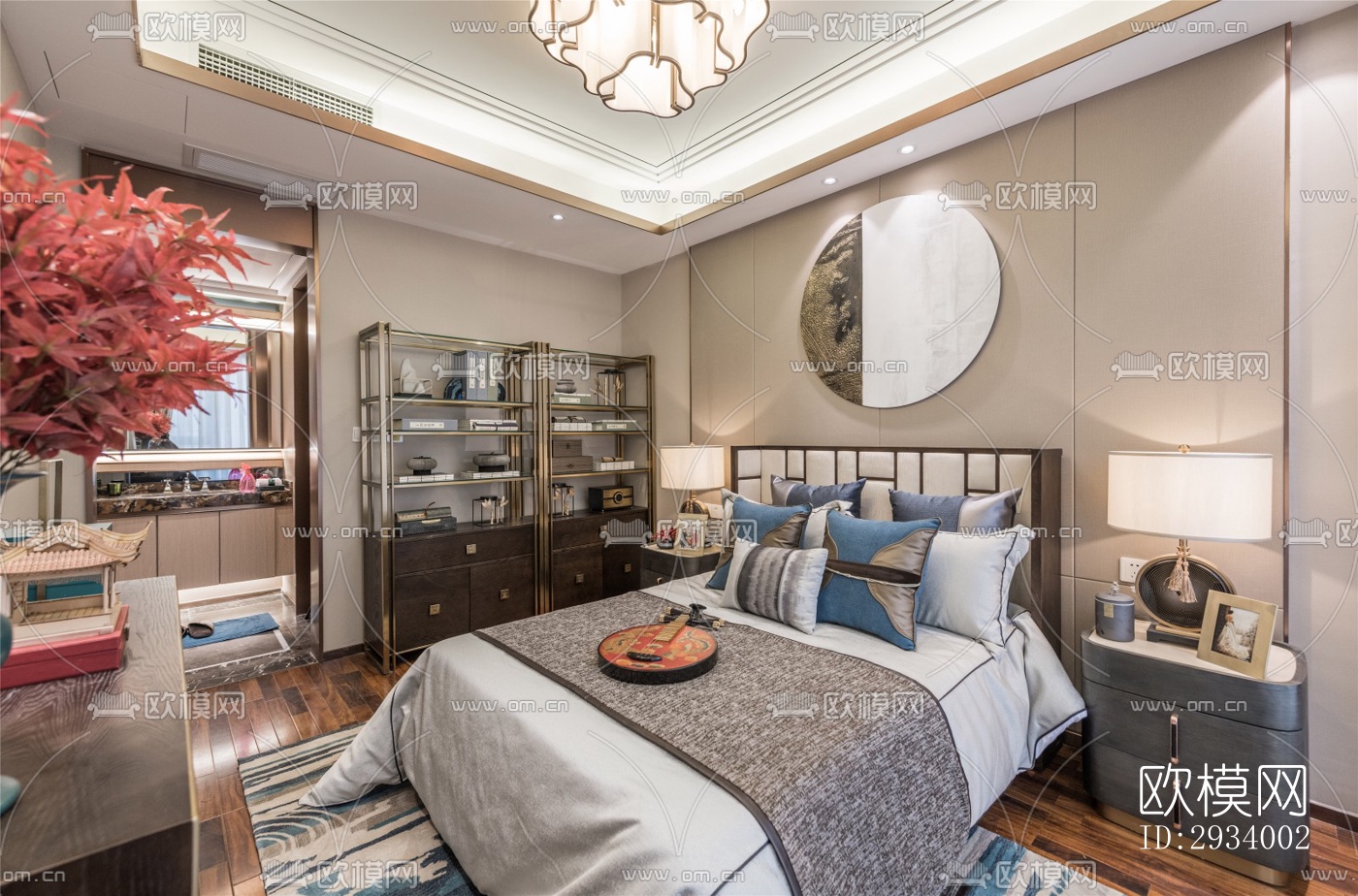 新中式别墅效果图下载（渲染图10）