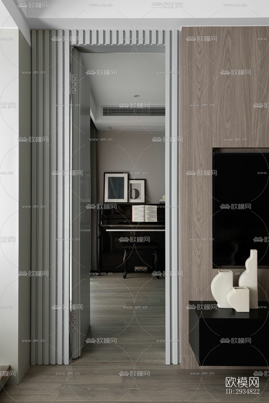 现代平层效果图下载（渲染图20）