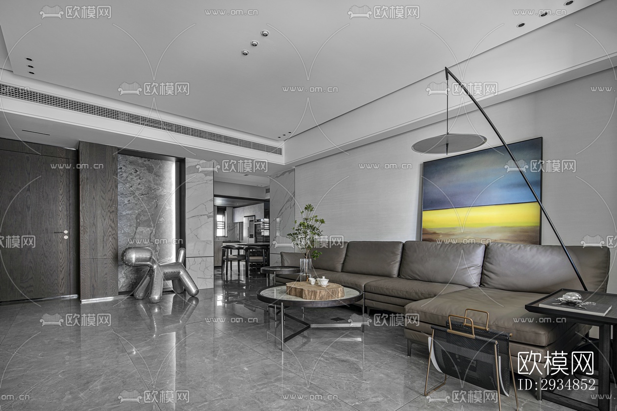 现代平层效果图下载（渲染图16）