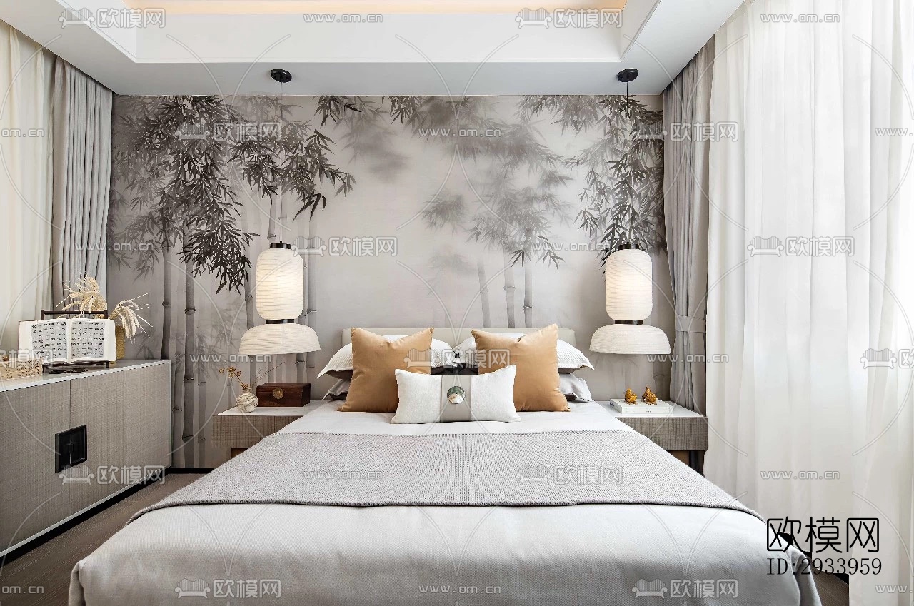 新中式别墅效果图下载（渲染图15）