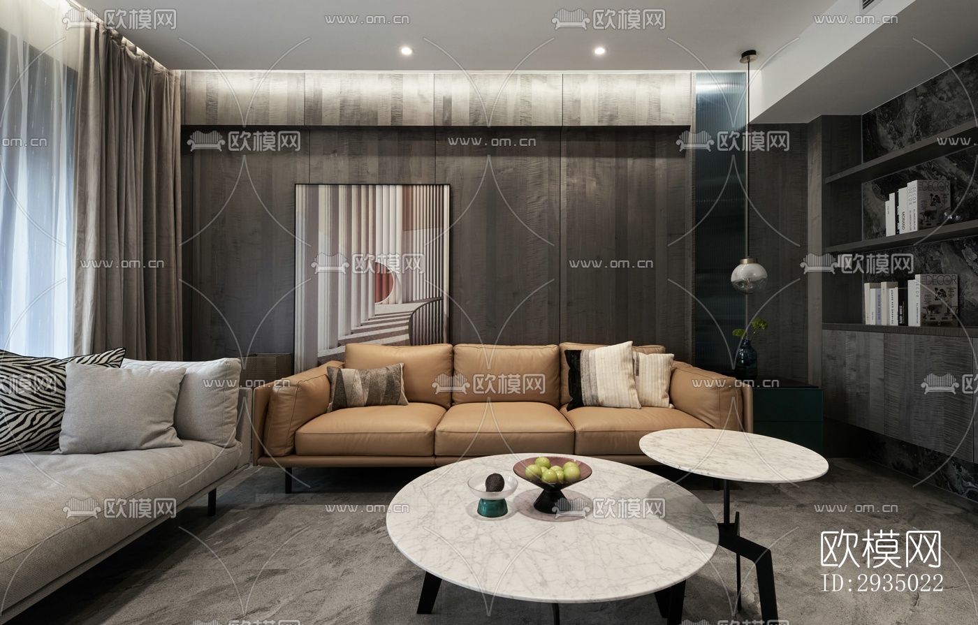 现代平层效果图下载（渲染图2）