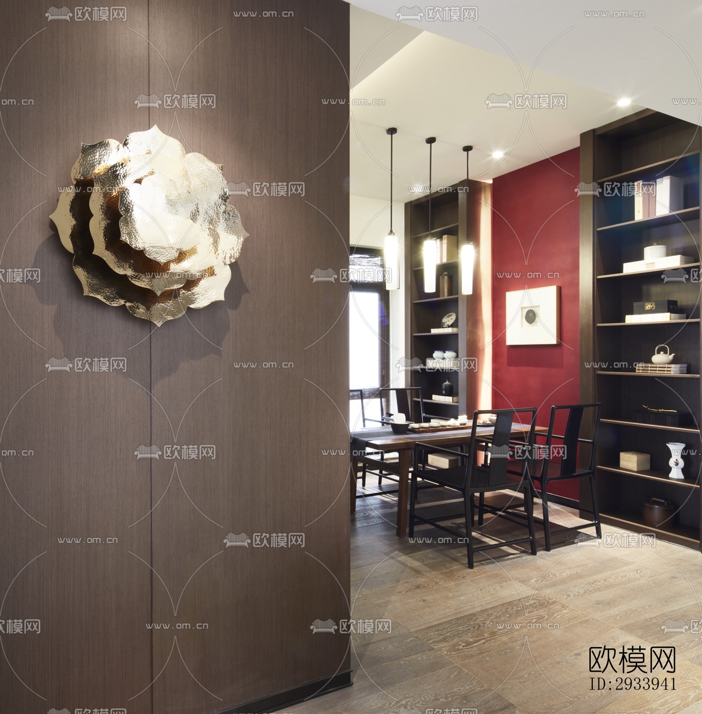 新中式别墅效果图下载（渲染图7）