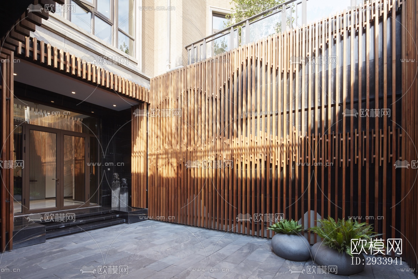 新中式别墅效果图下载（渲染图5）