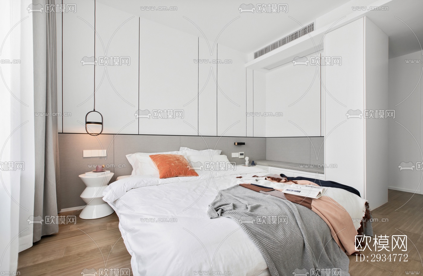 现代平层效果图下载（渲染图6）