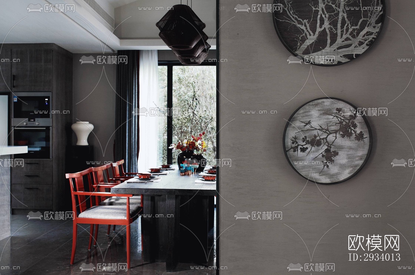 新中式别墅效果图下载（渲染图10）