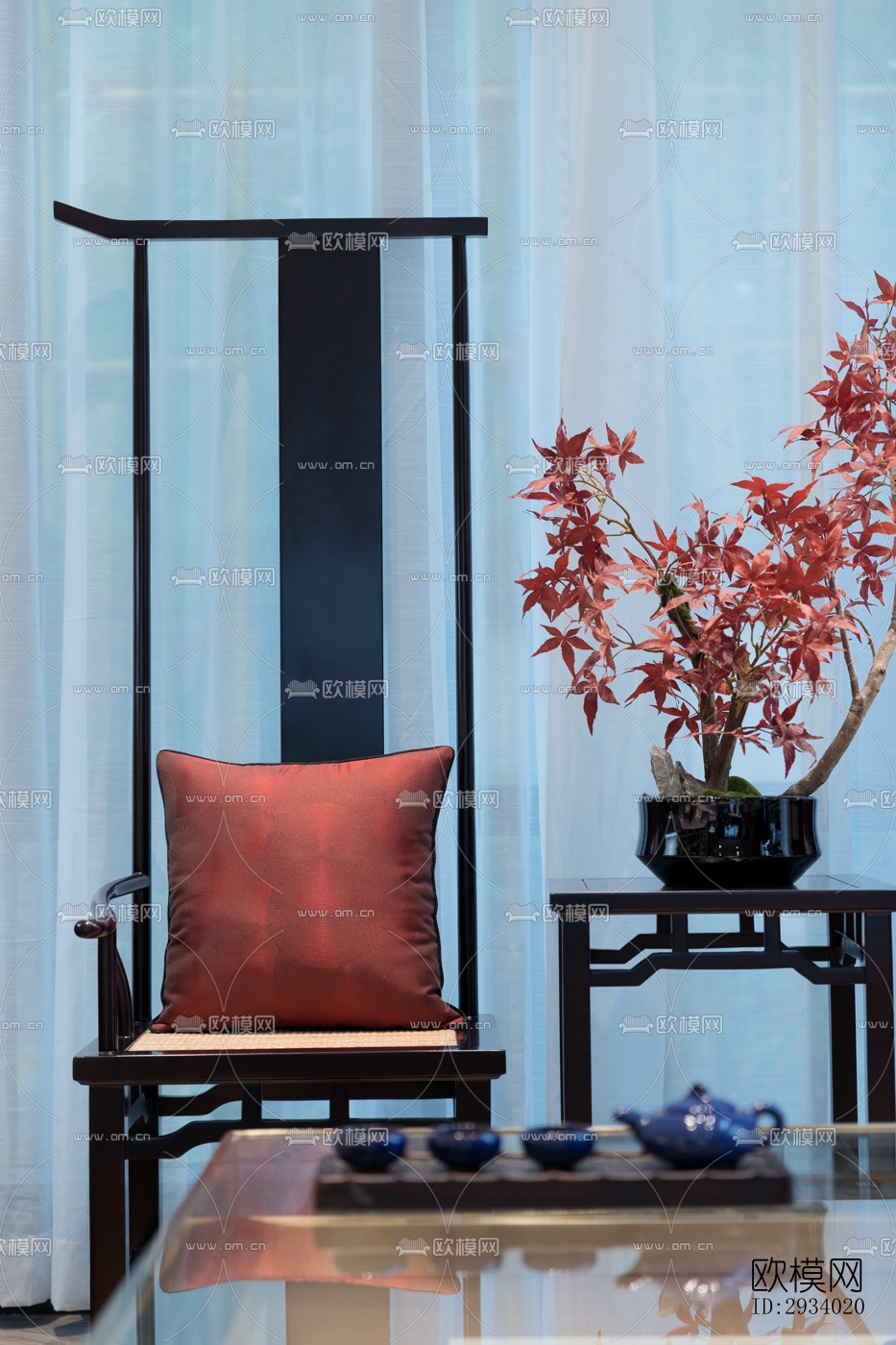 新中式别墅效果图下载（渲染图5）