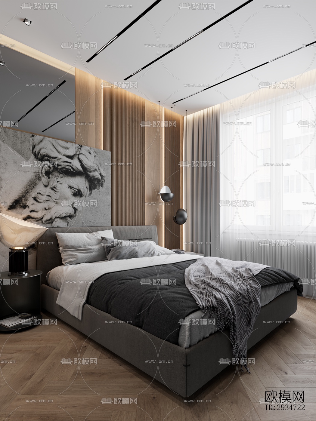 现代平层效果图下载（渲染图2）