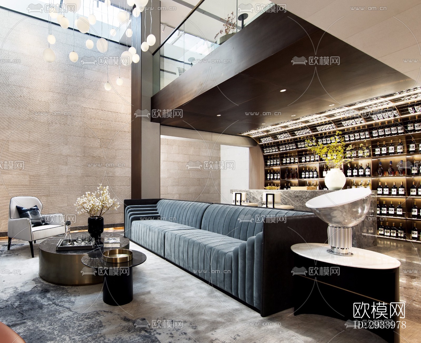 新中式别墅效果图下载（渲染图17）