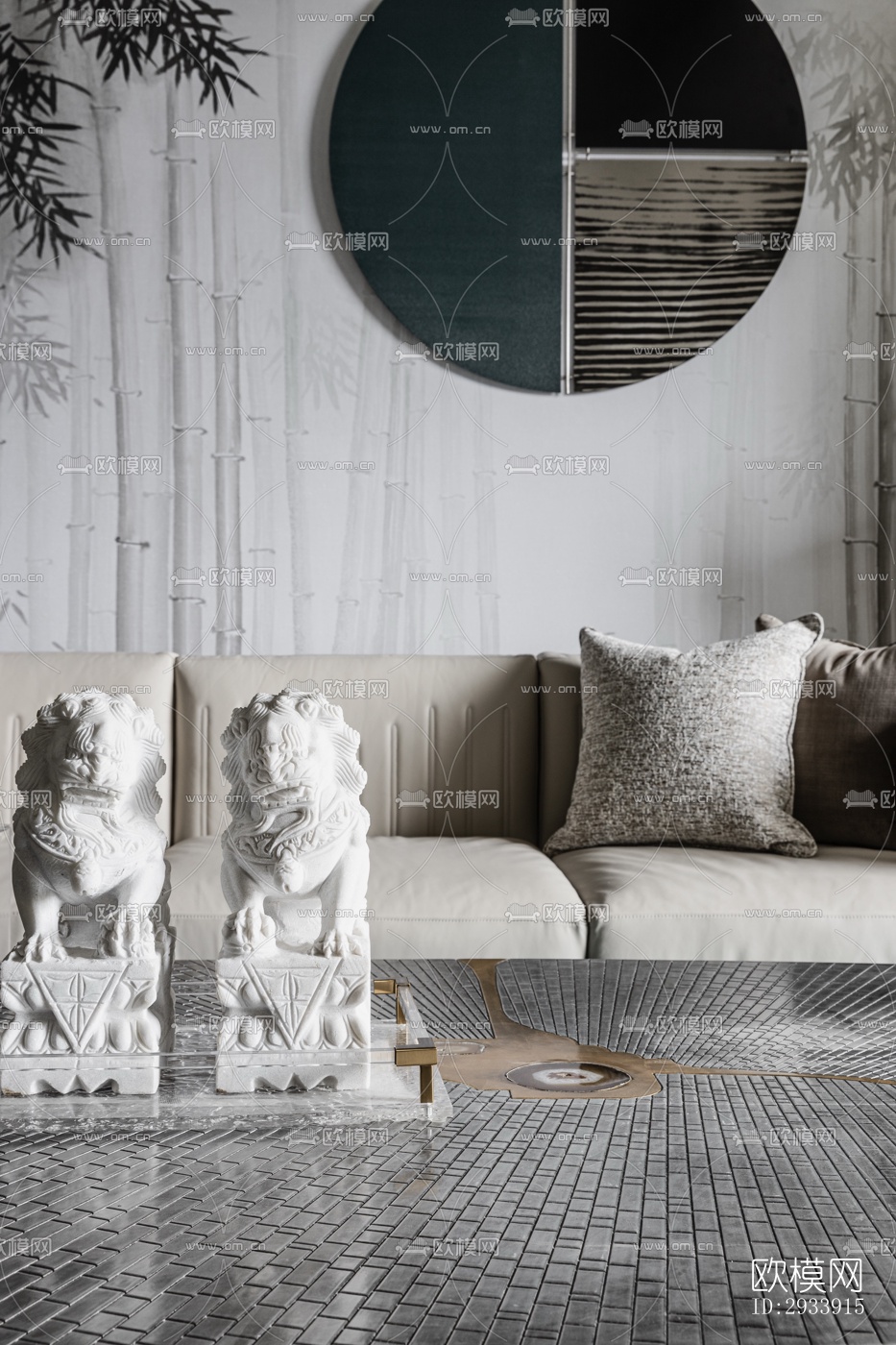 新中式别墅效果图下载（渲染图9）