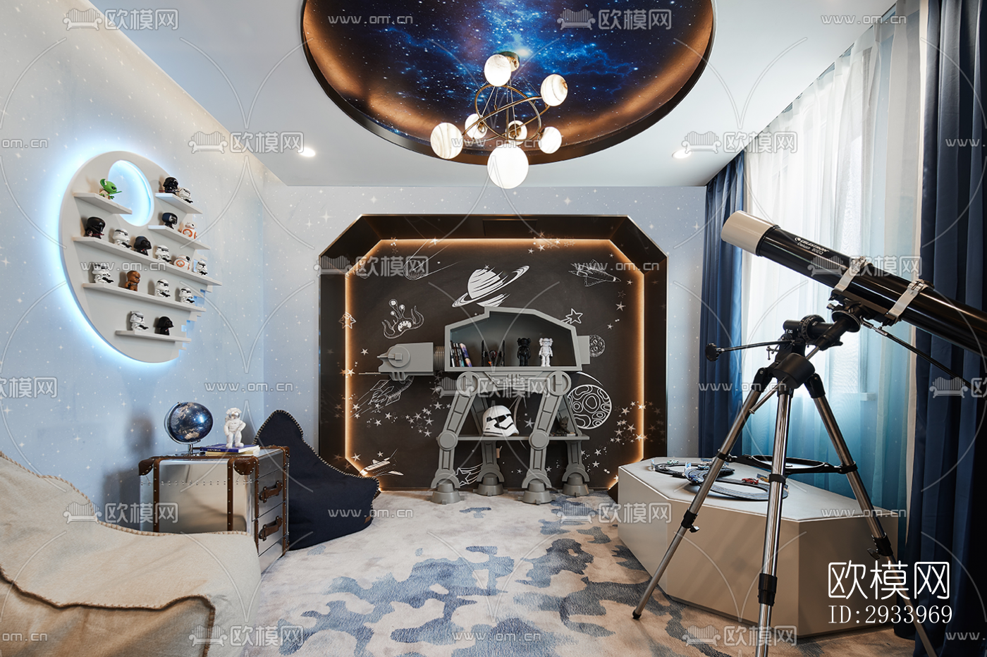 新中式别墅效果图下载（渲染图6）